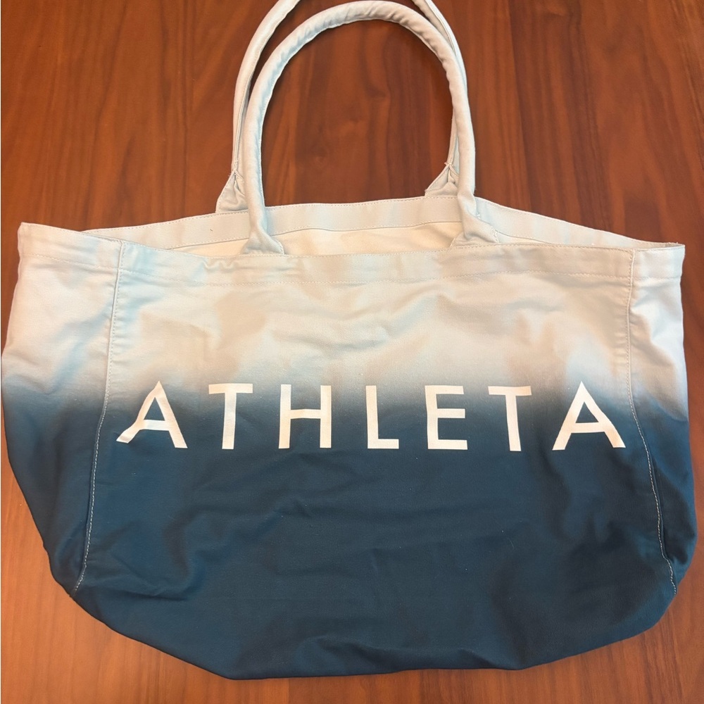 Athleta Blue Ombre Tote Bag for Beach/Gym/Shopping canvas large
